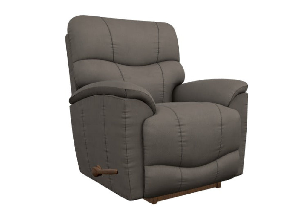 Gray recliner chair on a white background