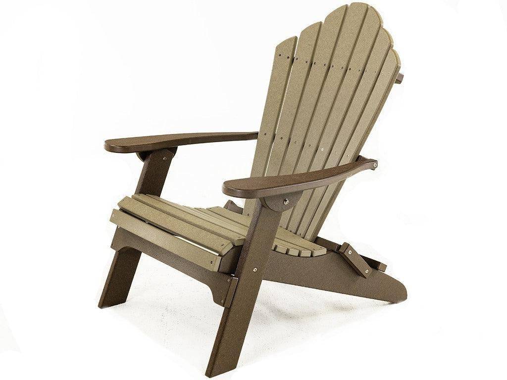 Scalloped Folding Adirondack - Brown & Weather Wood
