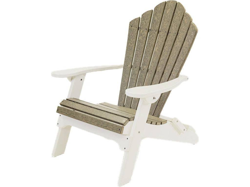 Scalloped Folding Adirondack - White / Barnboard