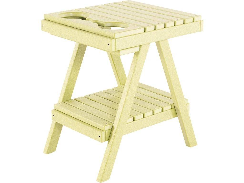 Lime Green End Table with Cupholders