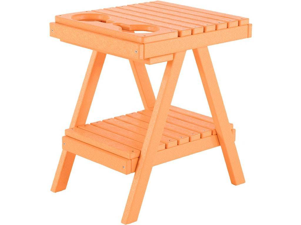 Tangerine End Table with Cupholders