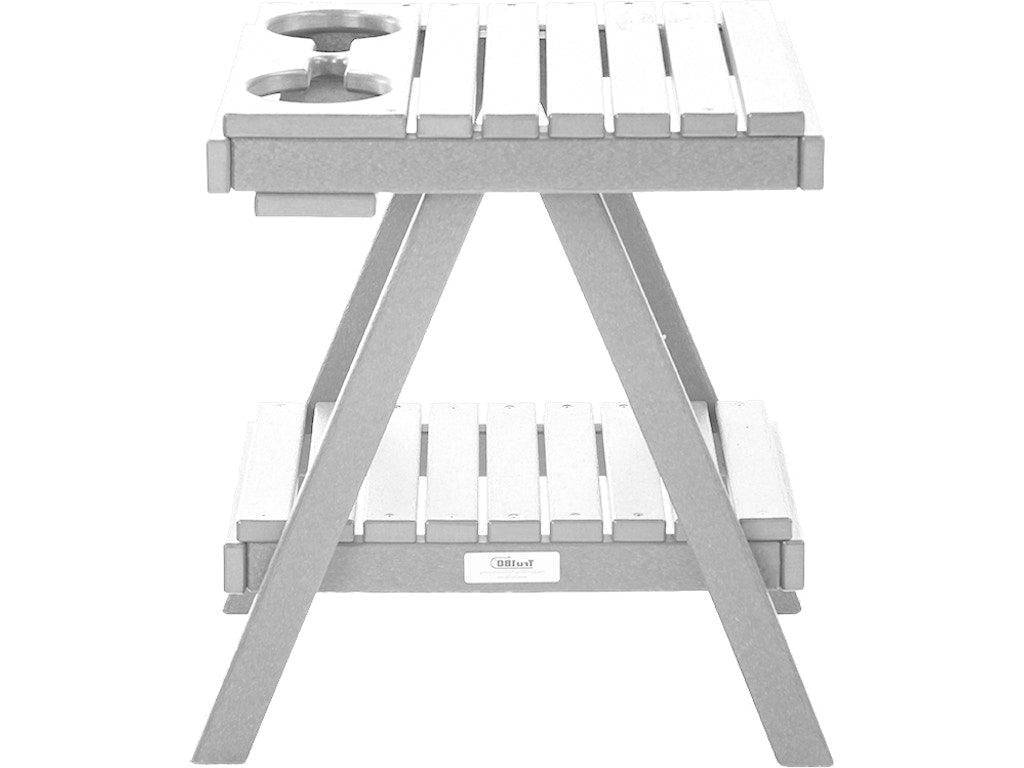 White End Table with Cupholders