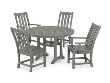 Vineyard 5-Piece Nautical Trestle Dining Set Photo