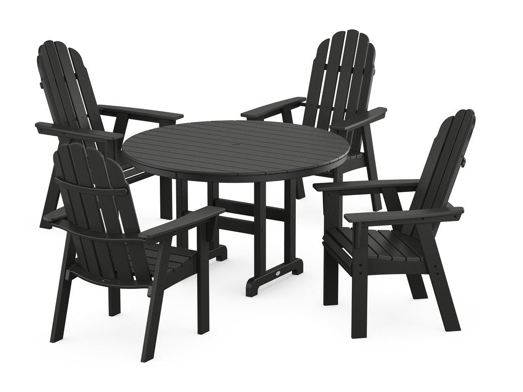 Vineyard Curveback Adirondack 5-Piece Round Farmhouse Dining Set Photo