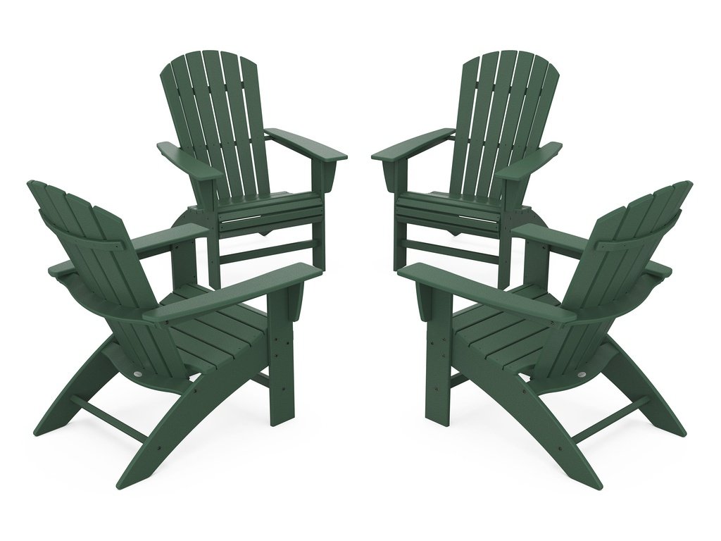 4-Piece Nautical Curveback Adirondack Chair Conversation Set Photo