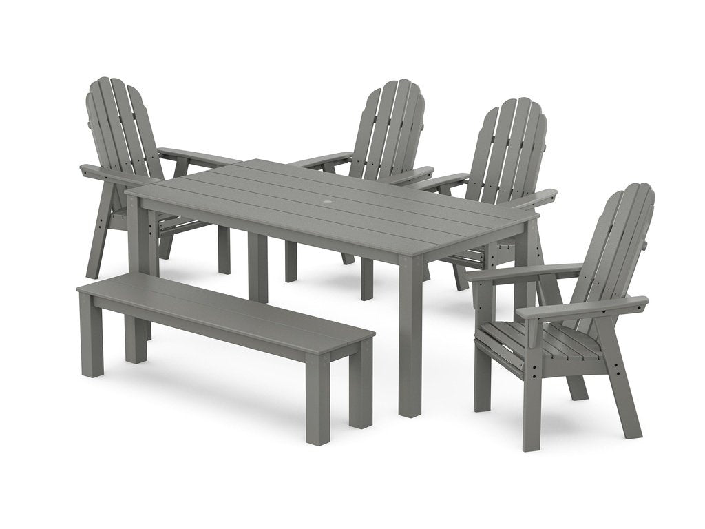 Vineyard Curveback Adirondack 6-Piece Parsons Dining Set with Bench Photo