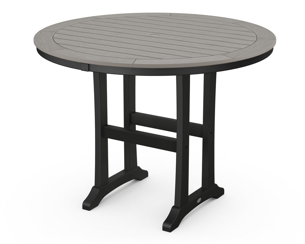 Nautical Trestle 48" Round Counter Table | Select Accents Retreat Home Furniture