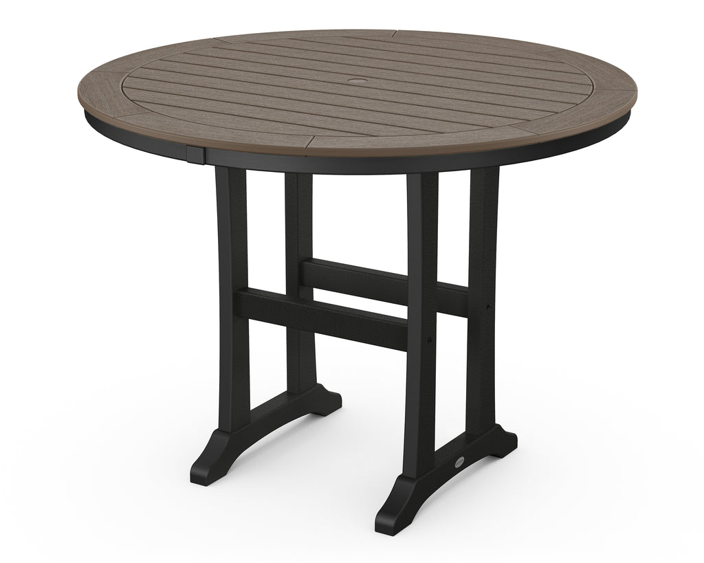 Nautical Trestle 48" Round Counter Table | Select Accents Retreat Home Furniture