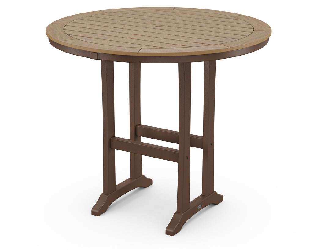 Nautical Trestle 48" Round Bar Table | Select Accents Retreat Home Furniture
