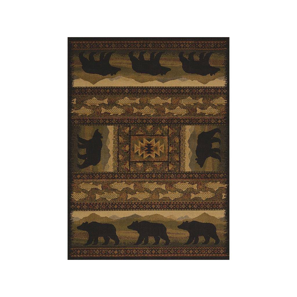 Affinity Black Bears Lodge Oversize Rug 7'10 X 10'6