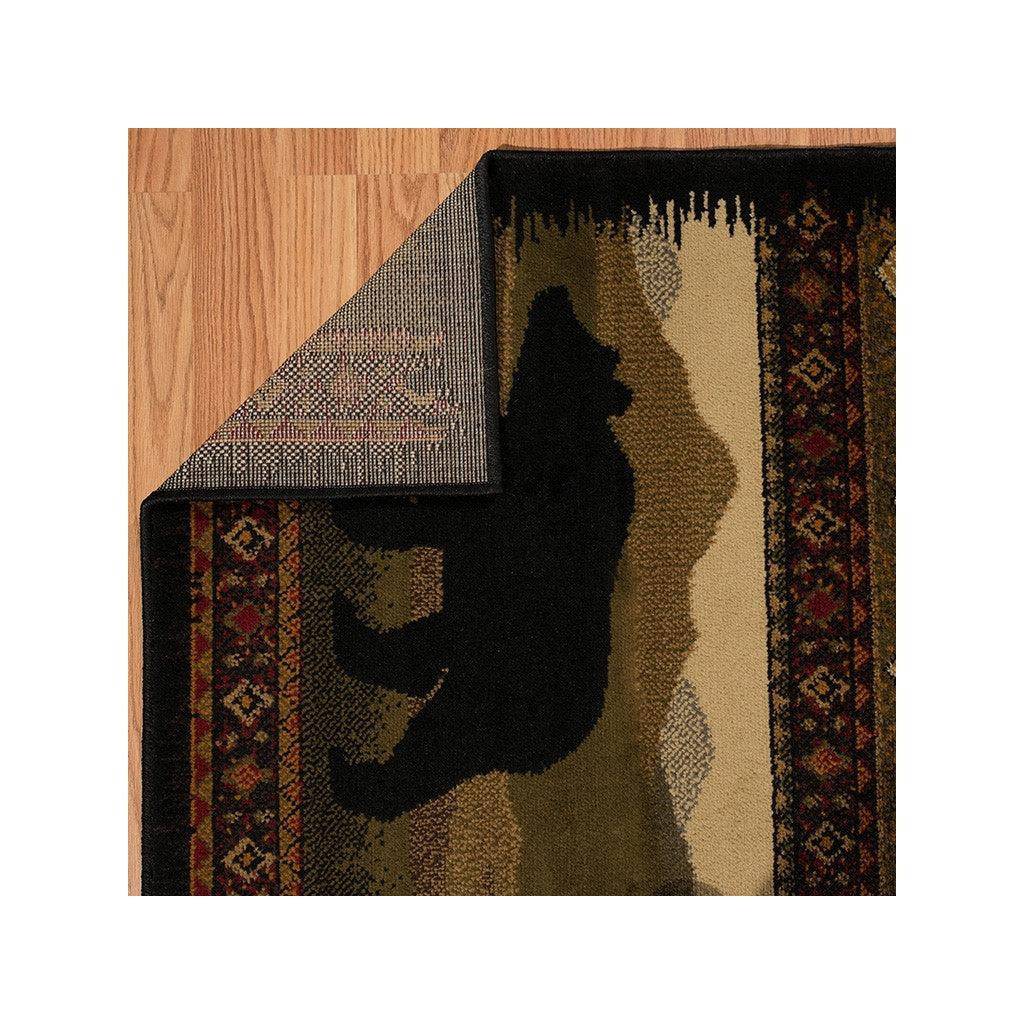 Affinity Black Bears Lodge Oversize Rug 7'10 X 10'6
