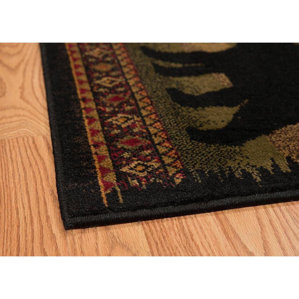 Affinity Black Bears Lodge Oversize Rug 7'10 X 10'6
