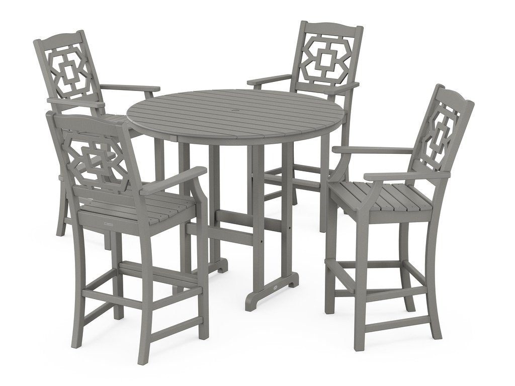 Chinoiserie 5-Piece Round Farmhouse Bar Set Photo