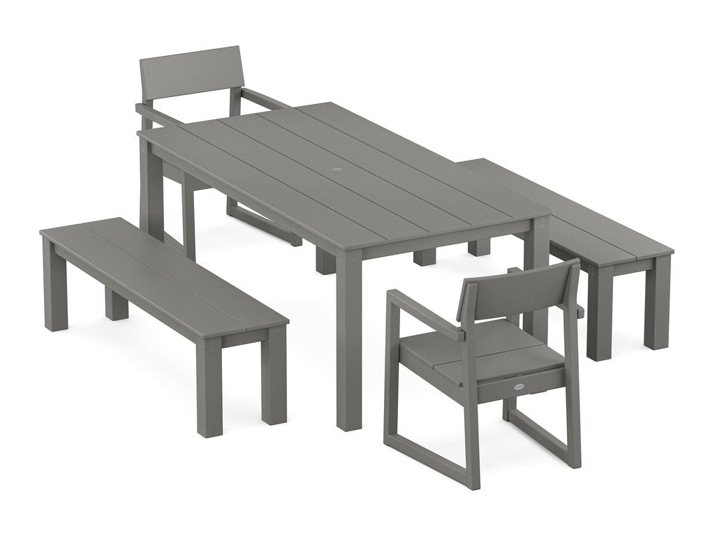 EDGE 5-Piece Parsons Dining Set with Benches Photo