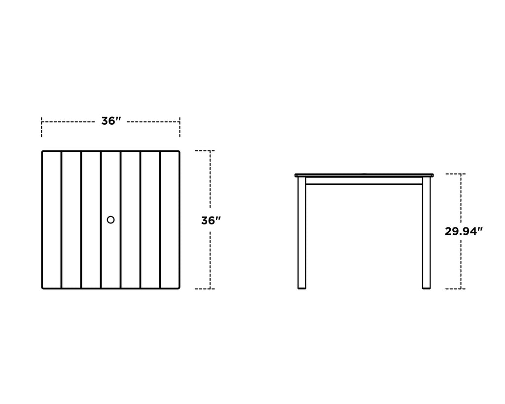 Main Street 36 x 36 Dining Table Retreat Home Furniture