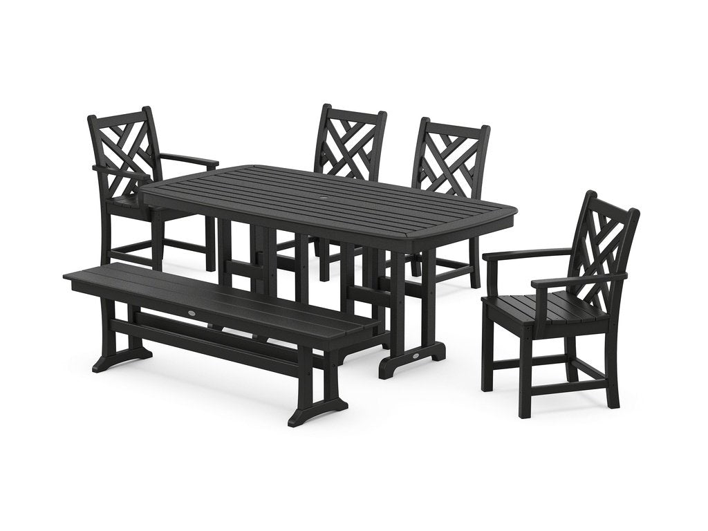 Chippendale 6-Piece Dining Set with Bench Photo