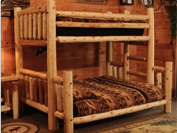 White Cedar Log Bunk Bed