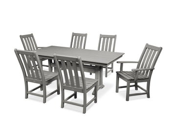 Vineyard 7-Piece Farmhouse Dining Set with Trestle Legs Photo