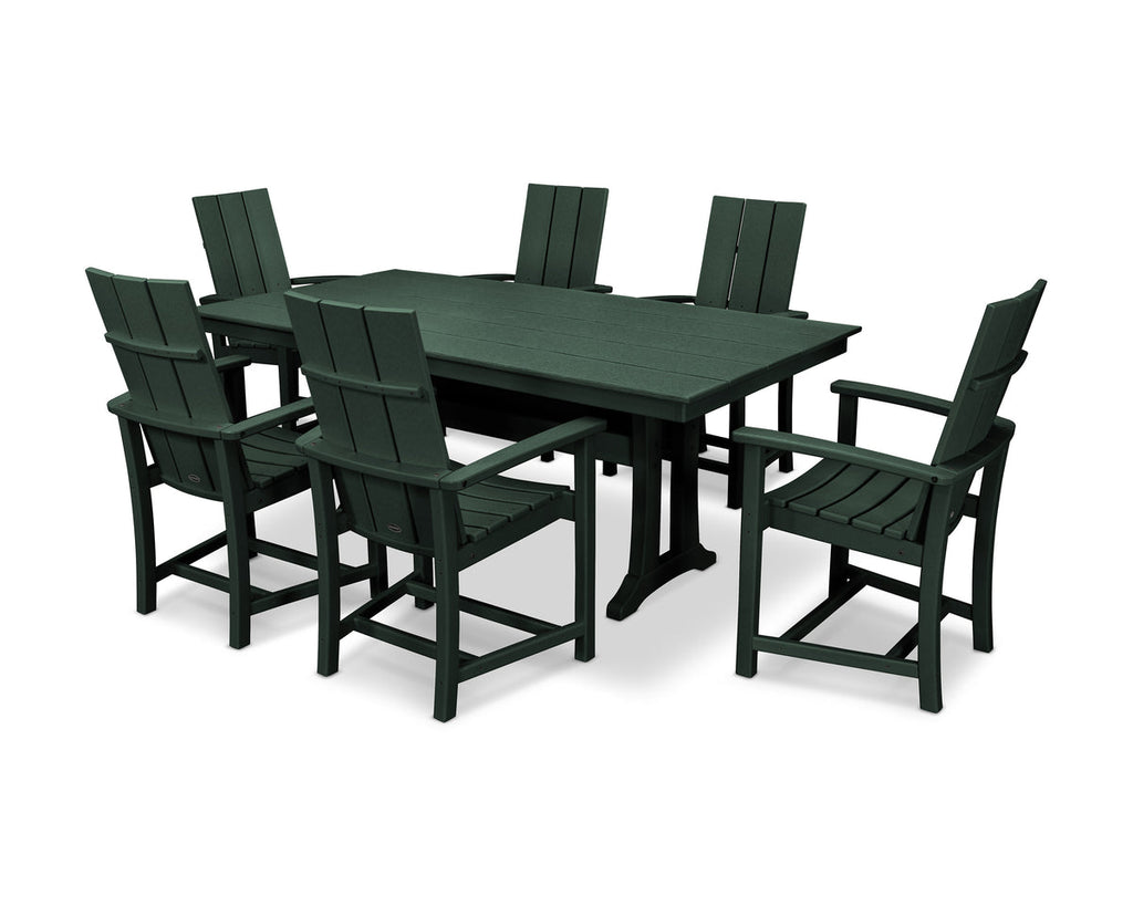 Modern Adirondack 7-Piece Rustic Farmhouse Dining Set with Trestle Legs Retreat Home Furniture