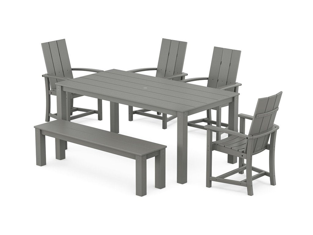 Modern Adirondack 6-Piece Parsons Dining Set with Bench Photo