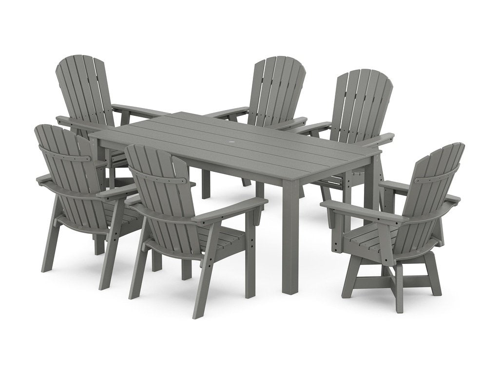 Nautical Curveback Adirondack Swivel 7-Piece Parsons Dining Set Photo