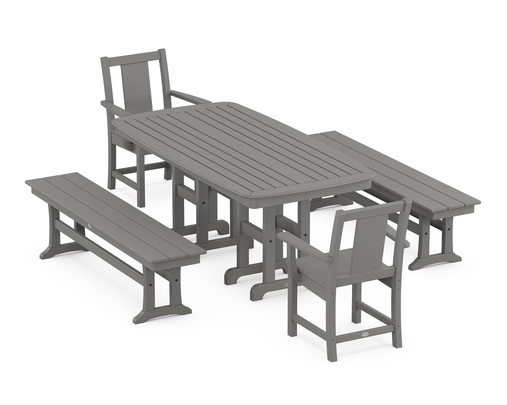 Prairie 5-Piece Dining Set with Benches Photo