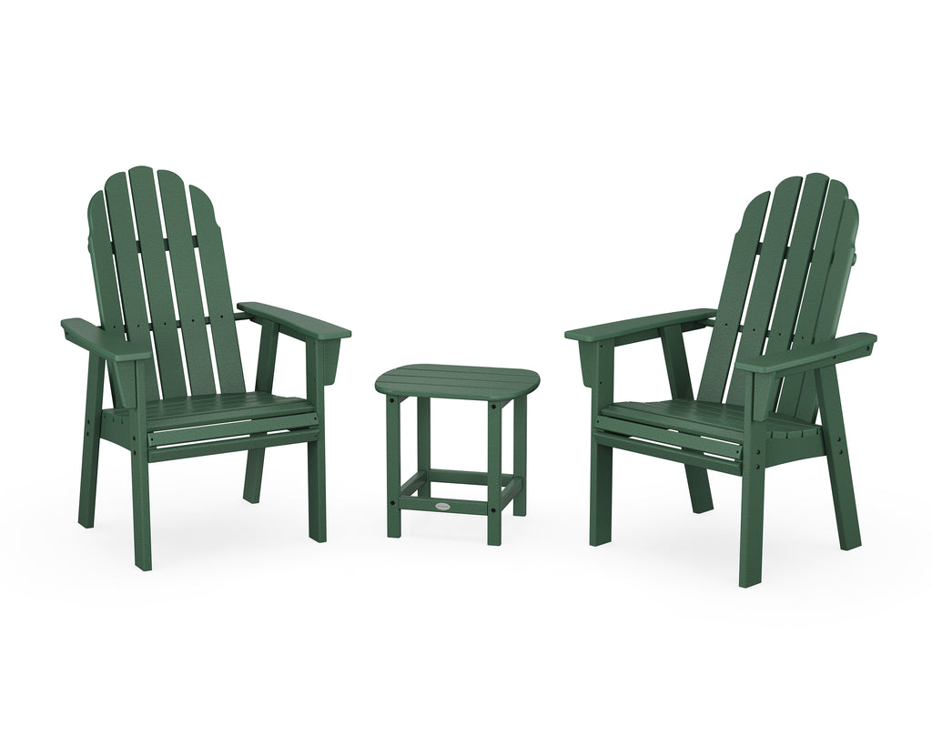 Vineyard 3-Piece Curveback Upright Adirondack Chair Set Photo