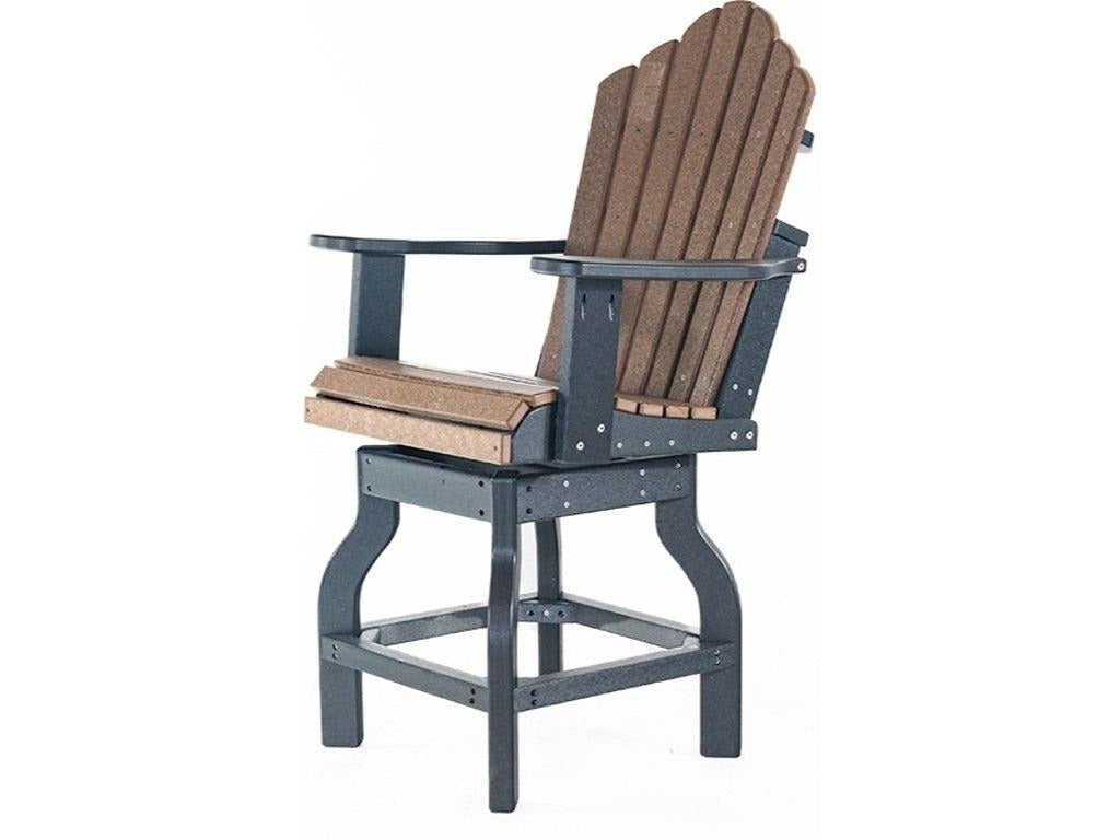 Bar Arm Chair Swivel - Black & Walnut