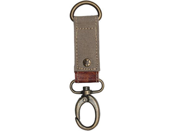 Brown Canvas & Leather Key Fob