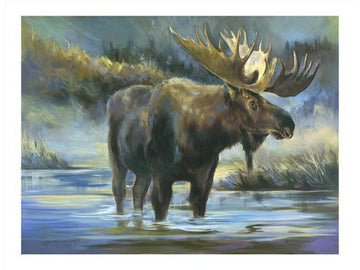 Bull Moose with Birch Bark Frame