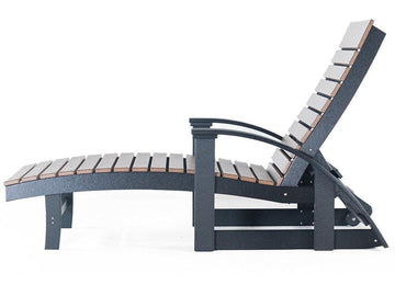 Chaise Lounge Chair - Black & Walnut