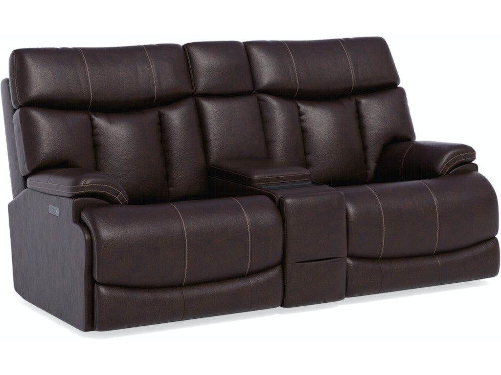 Clive Power Reclining Loveseat with Console and Power Headrests and Lumbar 1595-64PH