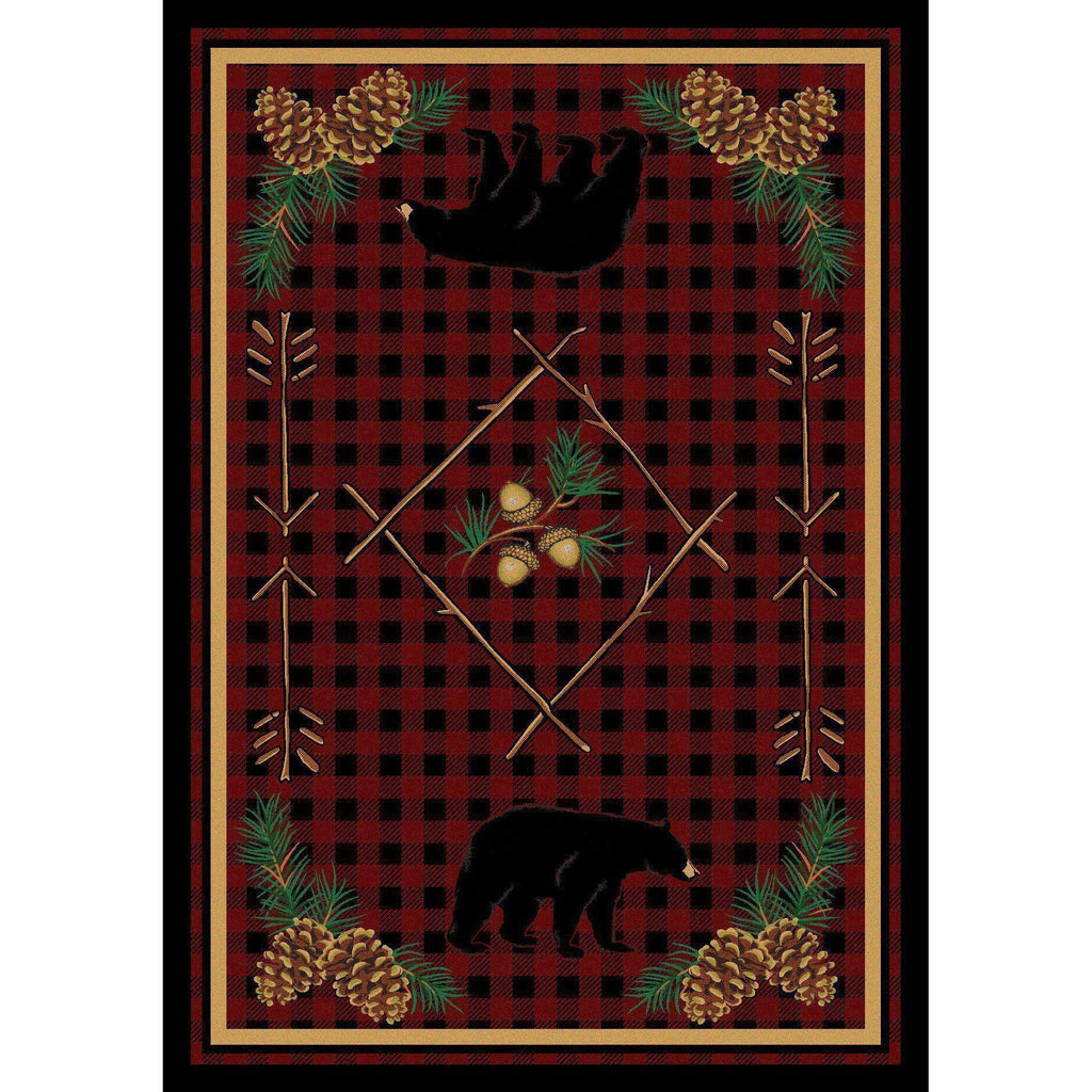 Forest Depth - Red-CabinRugs Southwestern Rugs Wildlife Rugs Lodge Rugs Aztec RugsSouthwest Rugs