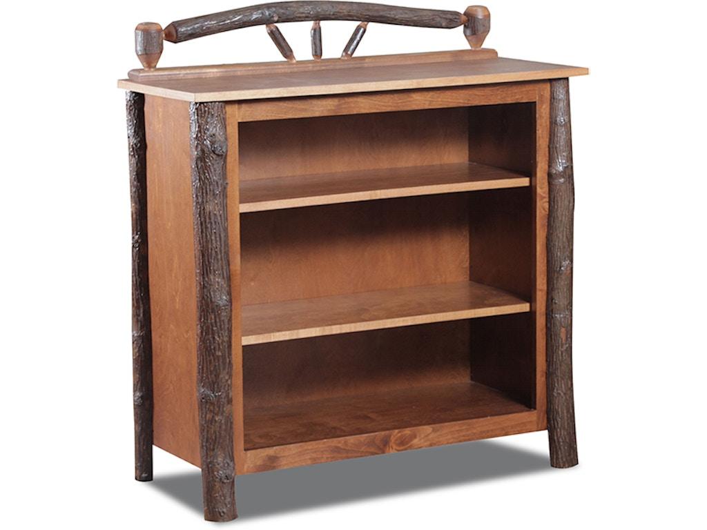 Hickory Bookcase Small W/ Wagon Wheel Accent 505452
