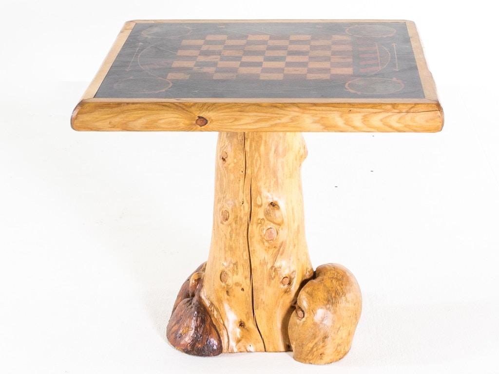 Hickory Game Table with Burl Base 533421