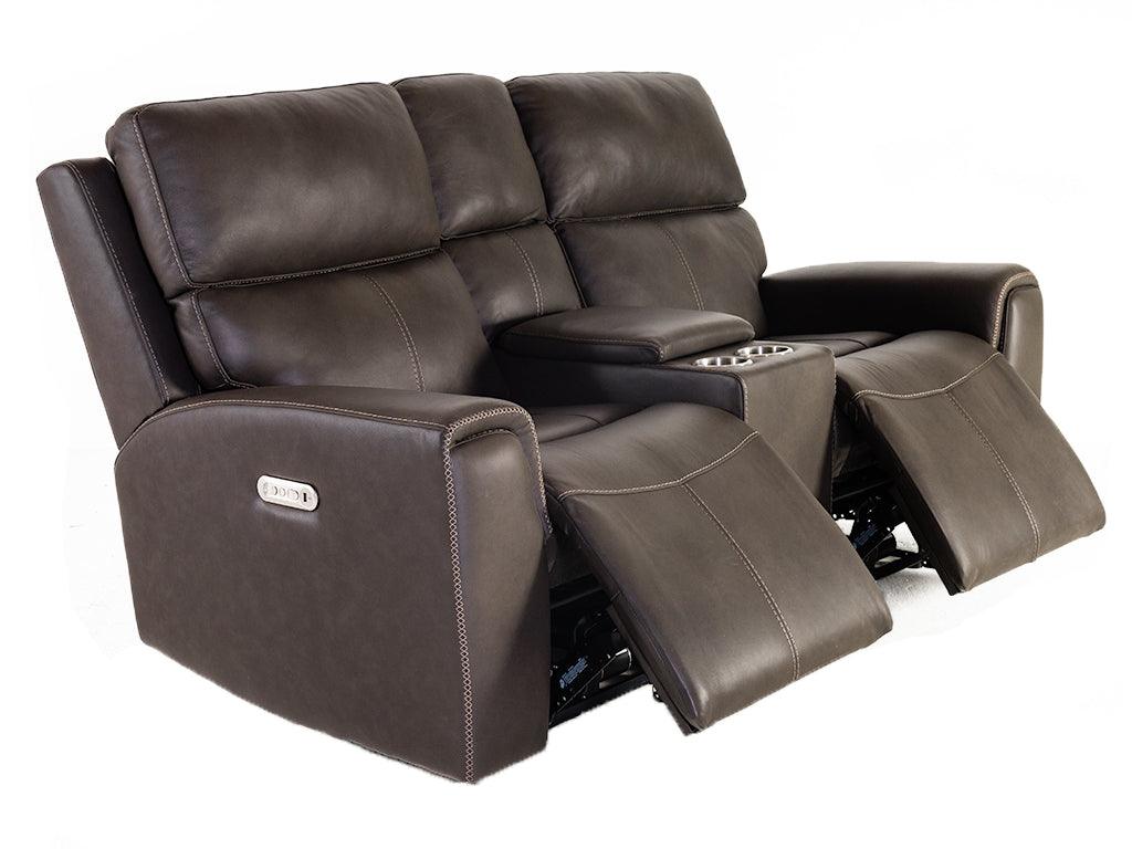 Jarvis Power Reclining Loveseat with Console & Power Headrests - Retreat Home Furniture