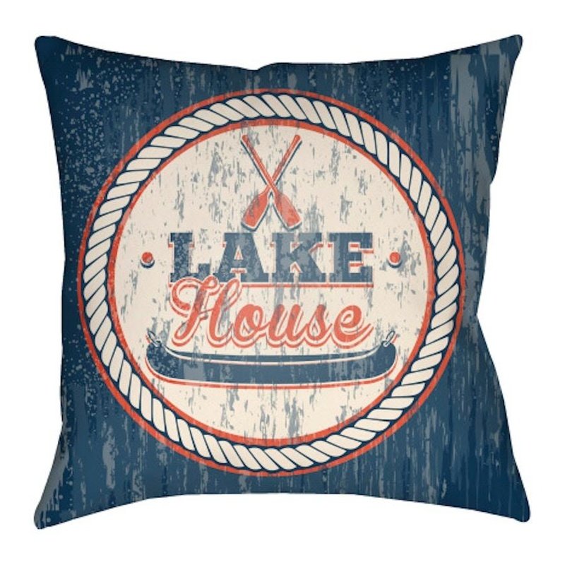 Lake House Outdoor/Indoor Pillow Blue