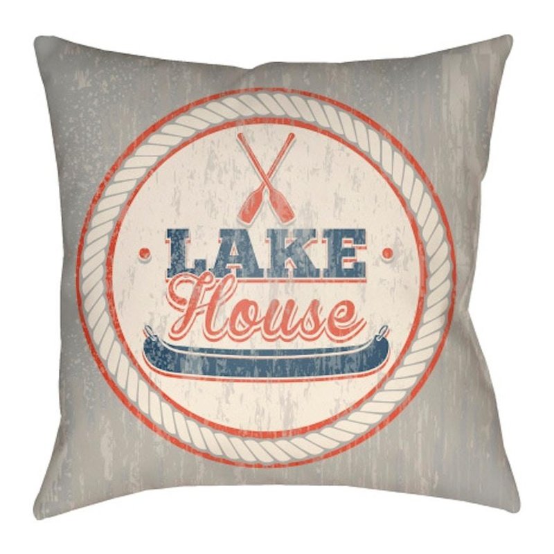 Lake House Outdoor/Indoor Pillow Grey