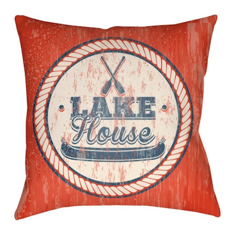 Lake House Outdoor/Indoor Pillow Red