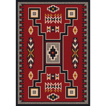 Old Timer - Red-CabinRugs Southwestern Rugs Wildlife Rugs Lodge Rugs Aztec RugsSouthwest Rugs