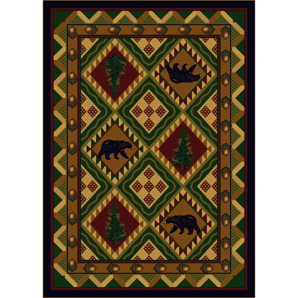 Picnic In The Forest - Woodland-CabinRugs Southwestern Rugs Wildlife Rugs Lodge Rugs Aztec RugsSouthwest Rugs