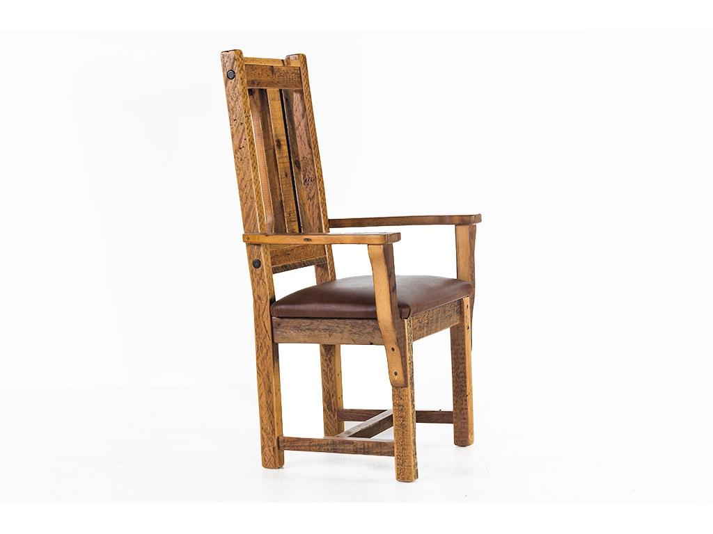 Stony Brooke Dining Arm Chair, Leather Seat