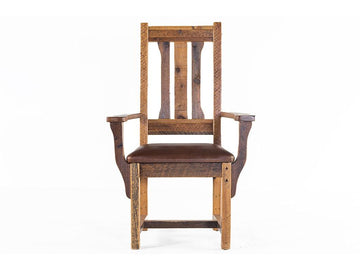 Stony Brooke Dining Arm Chair, Leather Seat