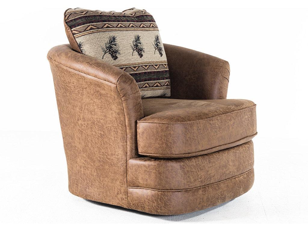 Swivel Barrel Chair - Pine Cone Cushion