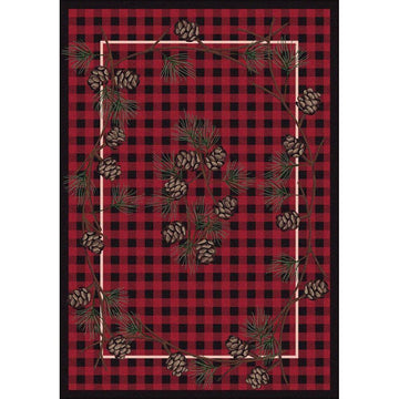 Wooded Forest - Red-CabinRugs Southwestern Rugs Wildlife Rugs Lodge Rugs Aztec RugsSouthwest Rugs
